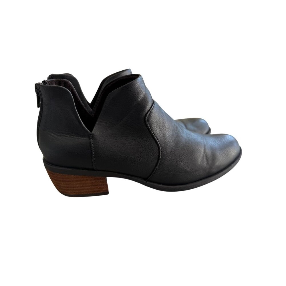 B.O.C Black Leather Ankle Booties Back Zipper Closure Size 9 - Picture 5 of 8
